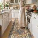 DEXI Kitchen Mats for Floor Cushioned, 23x86 Extra Large Long Runner Rug Non Slip, Waterproof Soft Comfort Standing Padded Anti Fatigue Decorative, Brown Beige
