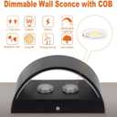Lightess LED Wall Sconce Light Indoor Dimmable Wall Lights Modern 12W Hallway Wall Lighting for Living Room Bedroom Stair, Warm White