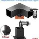 4x4 Pergola Bracket Kit - 8pcs (4pcs 3-Way Corner Brackets & 4pcs Post Base) for 4''x4'' Wooden Beams (Actual 3.6''x3.6'') - Includes Stainless Steel Hardware for Patio Pergolas & Outdoor Structures