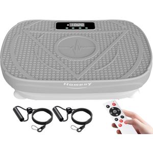 Homesy Vibration Plate Exercise Machine, Vibrating Plate for Lymphatic Drainage, Full Body Shaking Workout Fitness Platform Board, Sport Gym Equipments for Weight Loss Fat Burner