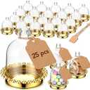 Baderke 24 Pack 4" Gold Crown Jar Candy Container Favors with Dome for Wedding, Bridal Shower, Baby Shower, Birthday, Candy Jars Decorations