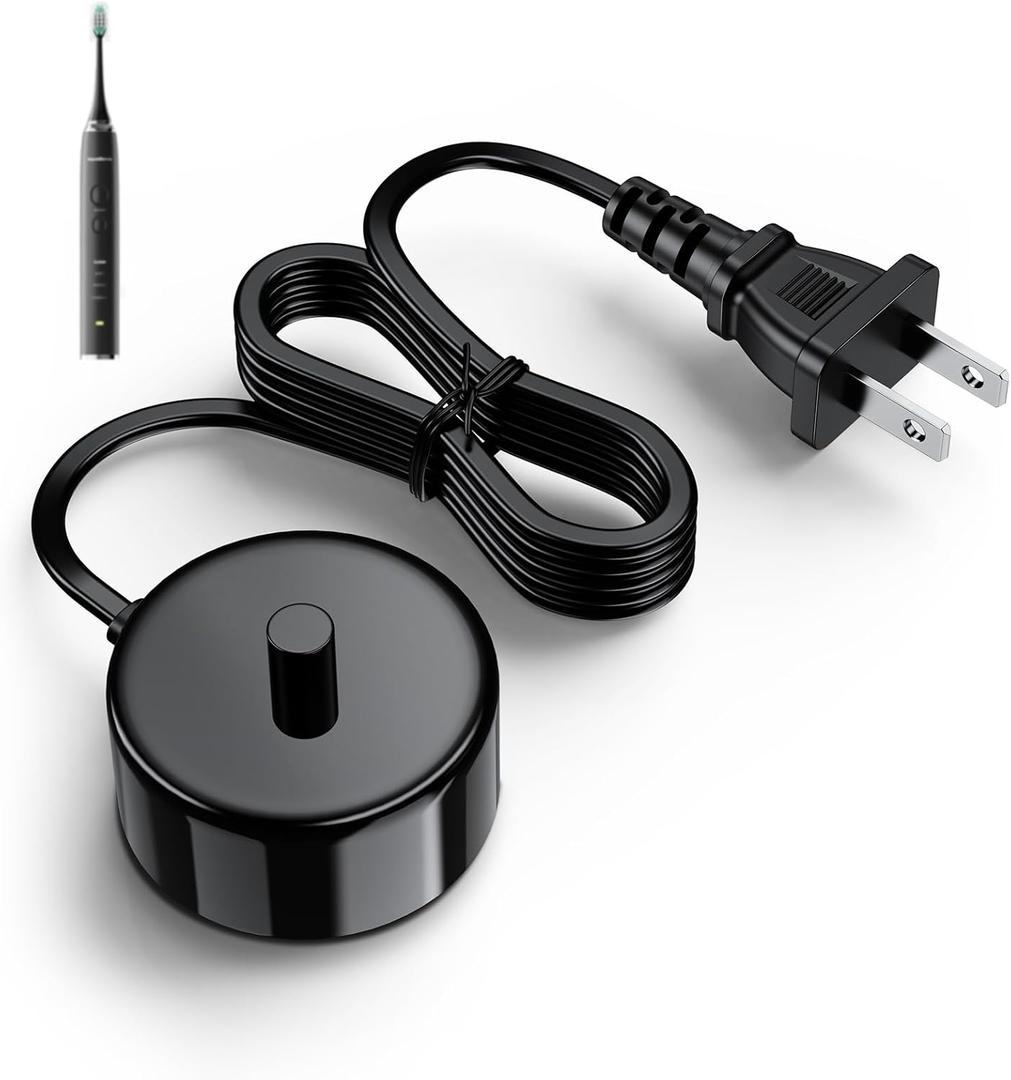 Electric Toothbrush Charger Base Compatible with AquaSonic Black/Vibe Series Tooth Brushes Replacement Waterproof Battery Charging Stand Power Adapter - Black