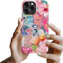 Compatible with iPhone 15 Pro Max,Durable & Shockproof Phone Case Cover Design - Aesthetic Flower Seashell Collage