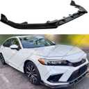 3Pcs Front Bumper Lip Compatible with 2022-2024 Honda Civic, JDM Air Dam Lower Chin Splitter Fits for EX EX-L LX Si Sport Touring Hatchback Sedan Protection Body Kit (Glossy Black)