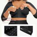 FeelinGirl Arm Shaper for Women Post Surgery Arm Lipo Compression Sleeves Slimming Arm Faja Front Closure Shapewear Bra (Black, S)