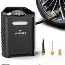 Heavy-Duty 160 PSI Tire Inflator Portable Air Compressor, 1 Min Fast Inflation Cordless Portable Air Pump with Digital Pressure Gauge & LED Light, Electric Tire Pump for Car, SUV, Bike, Ball (Black)