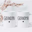 2026 New Grandparents Mugs Set - Grandpa Grandma Coffee Mug, Baby Reveal Pregnancy Announcement Gifts for First Time Grandparents to Be, Pregnancy Announcement Gifts for Grandfather Grandmother