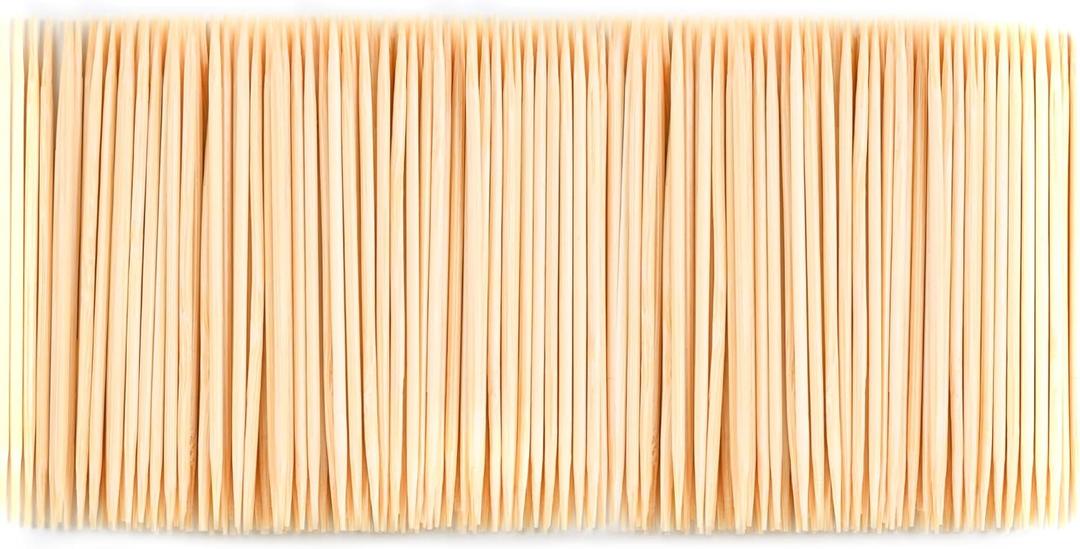 1000 Count Bamboo Toothpicks Barbecue, Fruits And Teeth Cleaning - Round Double-Pointed Wooden Toothpicks, For Appetizers, Olives