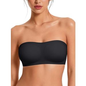 Strapless Bras for Women No-Slip Bandeau Push Up Wireless Comfy Seamless No Underwire Padded Jelly Tube Top Bra L