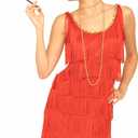 Roaring 20's Flapper Dress and Headband Costume (S, Red) 4-6