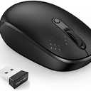 TECKNET Wireless Mouse, 2.4G Quiet Computer Mouse with USB Receiver, 4 Buttons Portable Cordless Mice for Chromebook, Laptop, PC, Mac, 800/1200/1600 DPI - Black Missing Parts