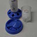 Top Filling Chick Feeder and Waterer Kit with Scoop, 0.4Gal Chick Feeder and 0.4Gal Chick Waterer with 3 Heights Adjustable Legs for Chicks (Blue)