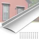 2PCS 40inch Door Rain Drip Guard for Windows Drip Cap Rain Deflector Anodized Aluminum Easy to Install Silver