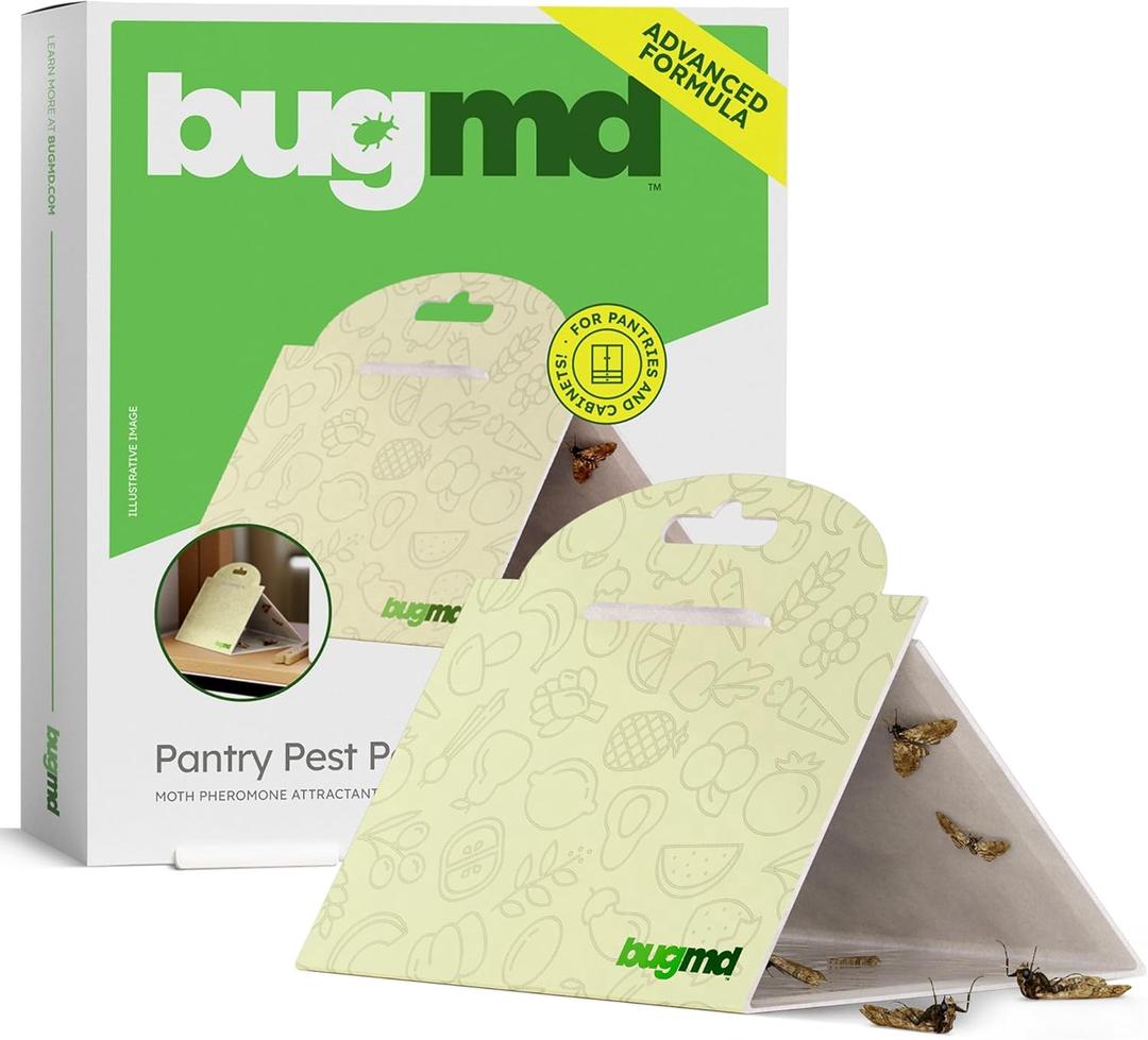 BugMD Pantry Moth Traps (6-Pack)  Pheromone-Based Sticky Glue Traps, Non-Toxic, Kills Indian Meal Moths  Kitchen & Food-Storage Safe - Original