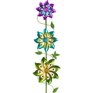 DREAMYSOUL 3 Blades Wind Spinner, Pinwheels for Yard and Garden, Metal Wind Spinners Outdoor, Colourful Wind Sculptures for Outside Patio Lawn Decoration
