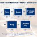 Homelike Moment Twin Comforter Duvet Insert - Blue Down Alternative Bed Comforter Twin Size, Lightweight Bedding Comforters Quilted Soft All Season Reversible Blue/Grey