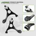 SCITOO 8pcs Front Suspension Kit Lower Control Arm And Ball Joint Sway Bar Links Outer Inner Tie Rod End Links Fit for Honda Civic 2006 2007 2008 2009 2010 2011 Coupe Sedan 1.8L