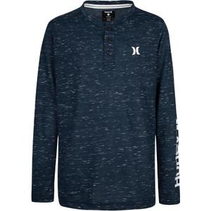 Hurley Boys' Long Sleeve Soft Basic Cloud Slub T-Shirt (Large, Armory Navy)