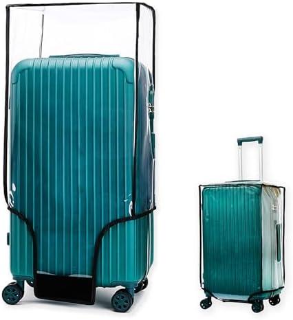ZOUNI Clear PVC Luggage Cover, 24 Inch Waterproof Transparent Travel Suitcase Protector for Wheeled Luggage (24"（17.3"L x 10.6"W x 23.6"H)