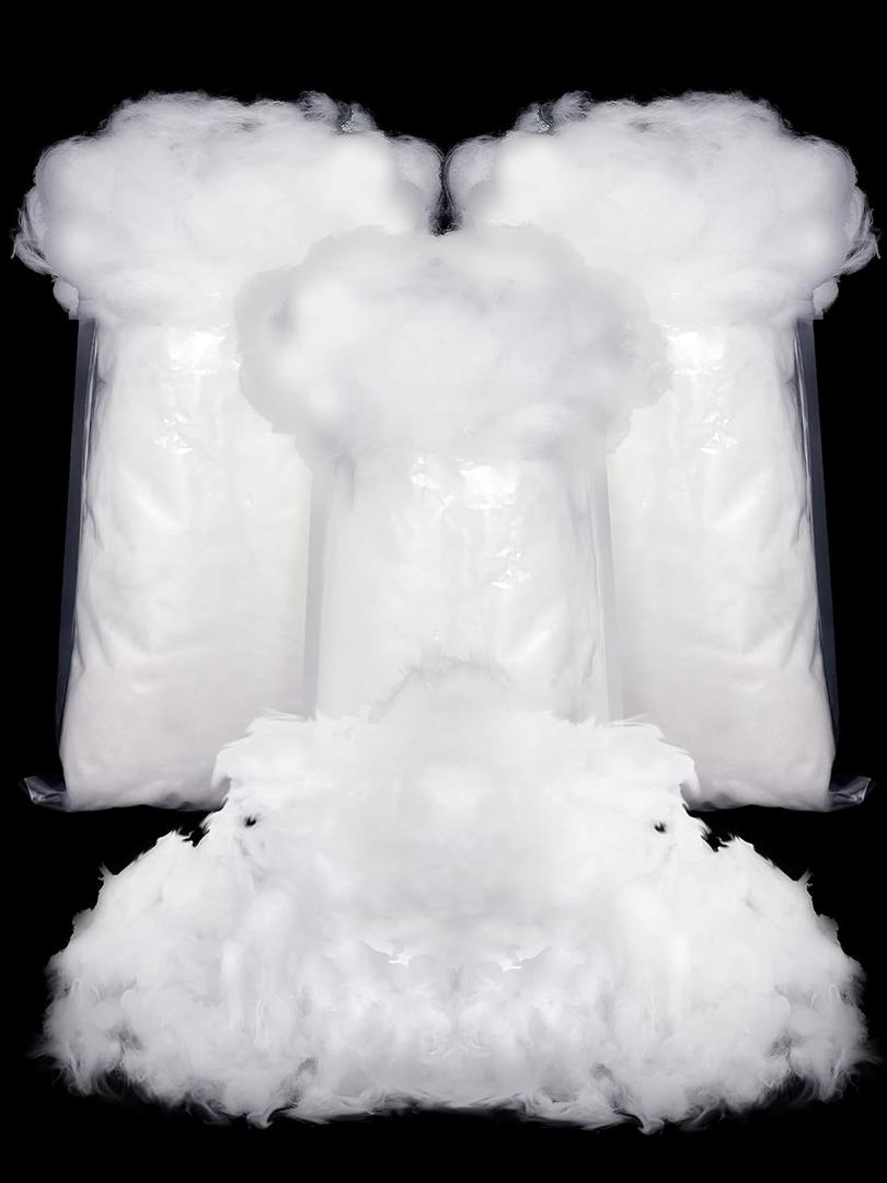 Riakrum Fake Snow Decor Fiber Artificial Snow Cotton Snow Fluffy Indoor Decoration for Winter Mantle Christmas Decoration(180 g)