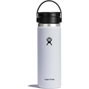 Hydro Flask Wide Mouth Bottle with Flex Sip Lid - Insulated Water Bottle Travel Cup Coffee Mug White 20 oz