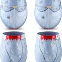 4 Pcs 20 oz Christmas Stemless Glasses Gnome Holiday Glasses Hand Painted Santa Gnome Design Festive Drinkware Mug Cup Gifts Hold Hot Cold Beverages for Xmas Winter Party