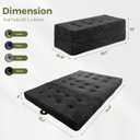 MAXYOYO Folding Sofa Couch Bed, 6 Inch Tri-Fold Floor Sofa Bed, Folding Mattress with Handles, Soft Faux Fur Folding Bed with Supportive Foam Filling, Portable Couch for Living Room, Full, Black
