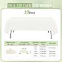 10 Pack Ivory Tablecloths for 8ft Rectangle Tables 60 x 126 Inch - Polyester Table Cover Stain and Wrinkle Resistant Washable Fabric Table Clothes for Wedding Party Banquet Reception Restaurant
