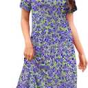 VOBCTY Women's Casual Short Sleeve Tshirt Dress Summer V Neck Loose Knee Length Nightgown for Daily Sleepwear 2026 (XXL)