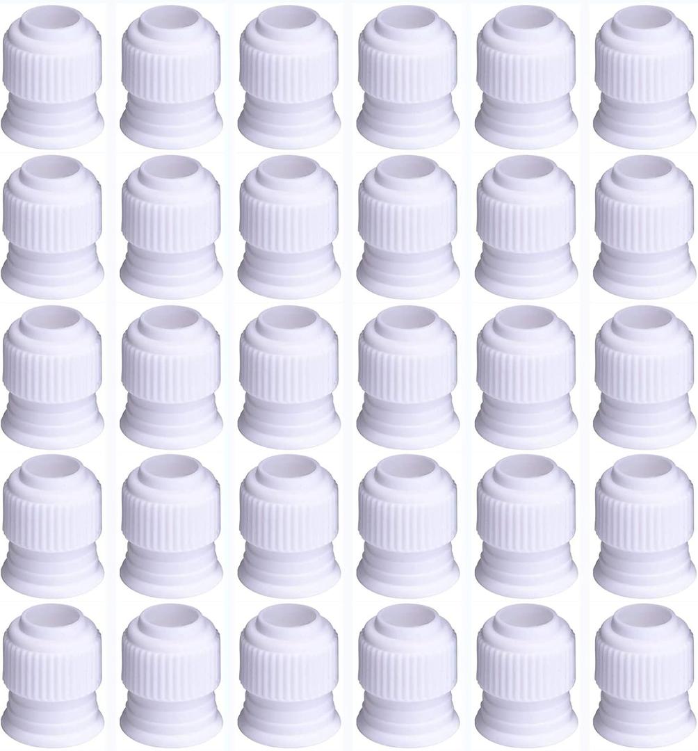 Shappy 30 Pieces Coupler Piping Bag Plastic Standard Couplers Cake Decorating Pipe Tip for Frosting Icing Nozzles (1.2 x 1 Inch)