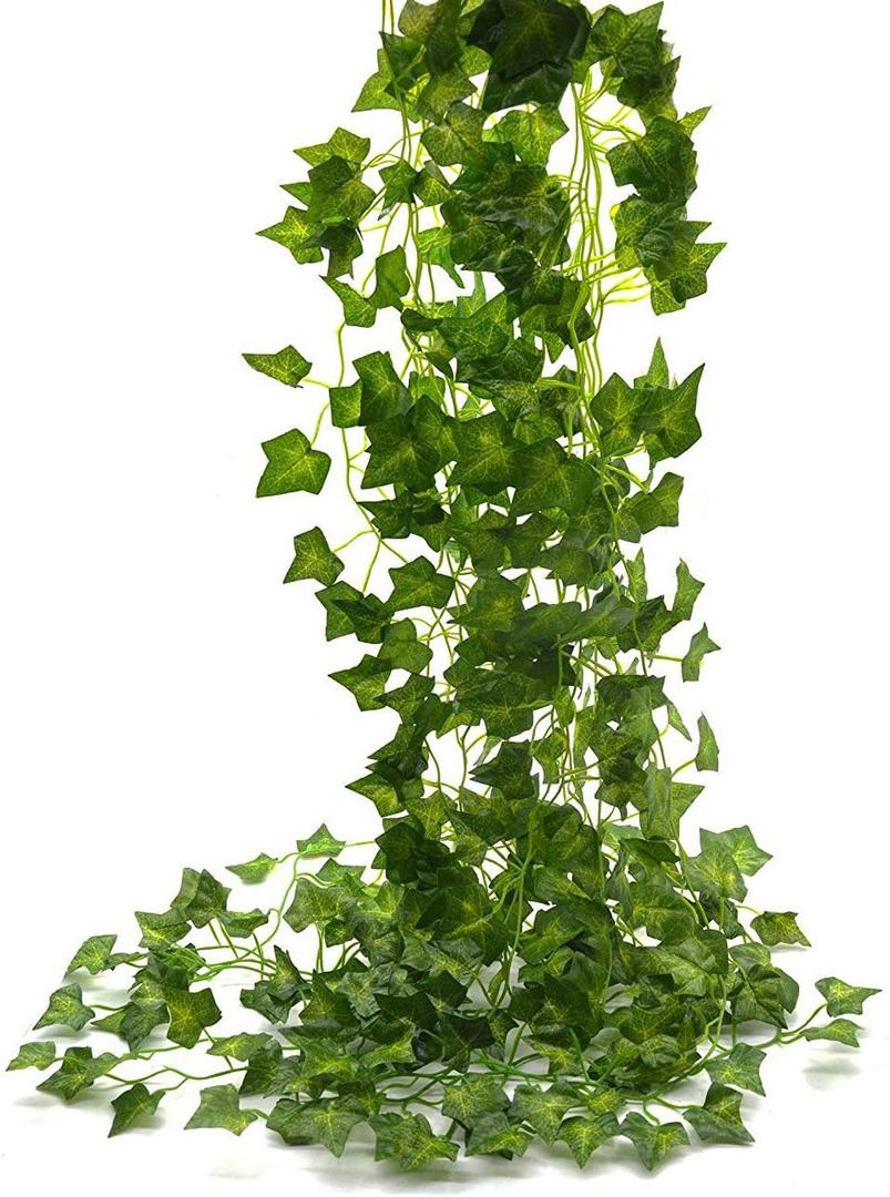 Beebel Ivy Garland 85Ft 12 Strands Artificial Fake Ivy Leaves Greenery Leaves Hanging Vines Plant Leaves Garland Home Garden Poison Ivy Costume