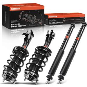 A-Premium Set (4) Front and Rear Complete Shock Absorber Strut & Coil Spring Assembly Compatible with Honda Civic 2006-2011 & Acura CSX 2006-2011 Sedan