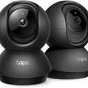 Tapo 2K Indoor Pan/Tilt Wired Security Camera - Works as a Baby Monitor & Pet Camera, Motion Detection, 2-Way Audio, Siren, Night Vision, No-Subscription Local Storage or Optional Cloud, C211 (2-Pack)