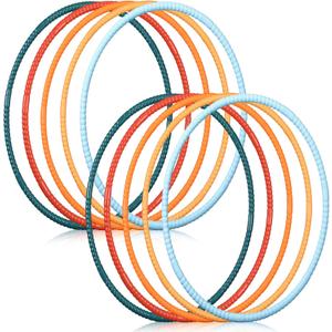 Poen 10 Pcs Exercise Hoop Detachable Adjustable Plastic Toy Colored Hoop Circles Playground Toys for Teens Games Gymnastics Dog Agility Equipment Party Decor, 28 Inch(Color)