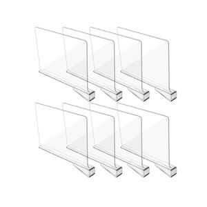 Acrylic Shelf Dividers for Closet Organization, Closet Shelf Organizer Closet Separator for Wood Shelves Clear Shelf Dividers for Closets (8 Pack)