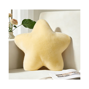 15.4 Inch Star Shaped Pillow Cute Yellow Decorative Throw Pillows for Couch Bed Sofa, Aesthetic Soft Floor Cushions for Living Room Bedroom Decor (Goose Yellow, 15.4" x 15.4")