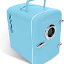 FRIGIDAIRE Curtis EFMIS151 Mini Portable Compact Personal Fridge Cools & Heats, 4 Liter Capacity, 6 Cans, Makeup, Skincare, Freon-Free & Eco Friendly, Includes Home Wall Plug, Blue (standard)