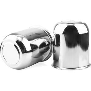 2Pcs 3.74inch Trailer Wheel Center Caps Push Through 3.74" Bore 4.41" Tall for Truck SUV RV Wheel Rim, Chrome Silver Wheel Cover