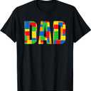 Dad Parent Brick Master Builder Building Blocks Set Family T T-Shirt, XL