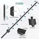 Metal Fence Posts, 4.8 FT Black Heavy Duty U Posts, No Dig T Posts for Fences Wire Mesh, Perfect for Temporary Fencing, Electric Fence Wire, Corner Anchor - 10 Packs