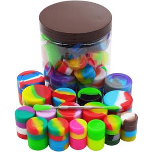 2ml 3ml 5ml 7ml Silicone Wax Containers Non-stick Concentrate Jars with Carving Tool (Set of 33)
