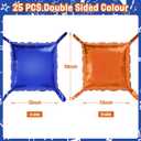 Blue and Orange Square Foil Balloons Wall, Double Sided Chrome Deep Blue and Orange Balloons Tunnel Arch Kit Backdrop for Boys Birthday Graduation Baby Shower blue Birthday Party Decorations