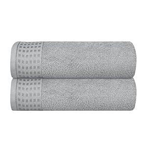 GLAMBURG 100% Cotton 2 Pack Oversized Bath Towel Set 28x55 Inches, Ultra Soft Highly Absorbant Compact Quickdry & Lightweight Large Bath Towels, Ideal for Gym Travel Camp Pool