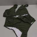 Sovoyontee Women's 2 Piece Plus Size High Waisted Swimsuit Bathing Suit (X-Large Plus, Army Green)