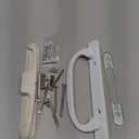 Sliding Glass Patio Door Handle Replacement Set with Mortise Lock 45 Keyway, Non-Keyed Pull Handles, Fits 3-15/16" Hole Spacing, 1-1/4" to 2" Thick Doors, Non-Handed, White