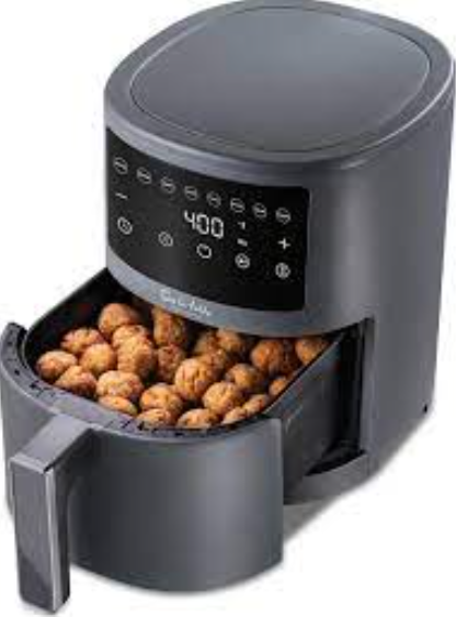 SUR LA TABLE KITCHEN ESSENTIALS 5-in-1 Compact 8-Quart Basket Air Fryer with Window for Easy Viewing, Digital Touchscreen Display with 10-Presets, Air Fry, Bake, Broil and Reheat in Minutes, 1500w