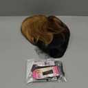 LEOSA Short Bob Blonde Pixie Cut Wig with Bangs, Ombre Brown Mixed Black Highlight with Side Bangs Synthetic Natural Wig for Black Women, Mix Blonde and Black#