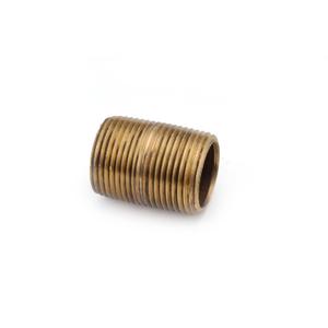Anderson Metals - 80300-2420 80300 Lead-Free Red Brass Pipe Fitting, Nipple, 1 -1/2" x 1 -1/2" NPT Male, 2" Length