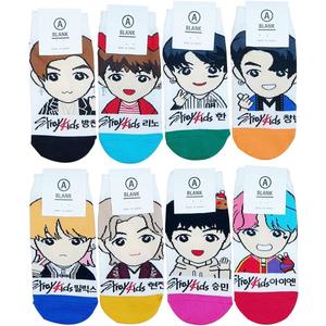 Women's Kpop Stray kids Member/Cartoon Character Socks- 8 Pairs set- Made in Korea