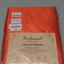 Horbaunal 5 Pieces Satin Duvet Cover Set Queen/Full Size Red Duvet Cover with Corner Ties & Zipper Closure, Luxury & Silky Bedding Set, 1 Duvet Cover and 4 Pillowcases (No Comforter)